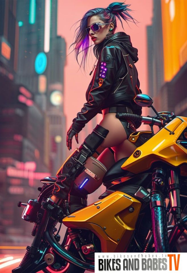 AI art - Future female biker